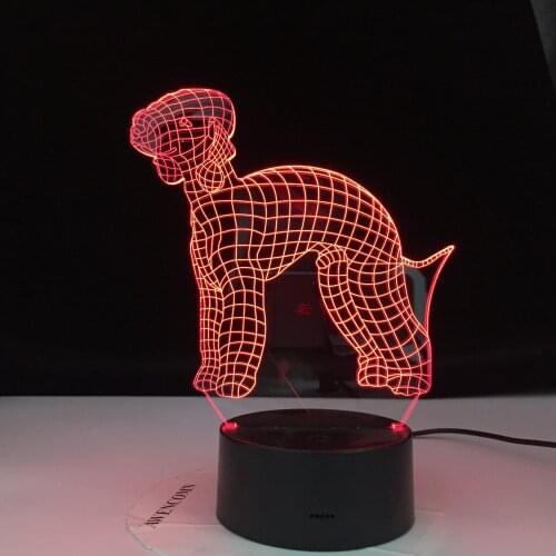 Bull Terrier Shape Designed LED Visual Lamp Pet Dog Puppy 3D Optical illusion Lamp Home Decor LED Night Light Table Lamp
