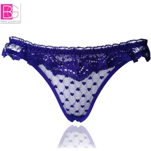 L'bellagiovanna Underwear Womens G string Sexy String Lingerie Lace Thong Seamless Briefs Transparent Panties Knickers 8014