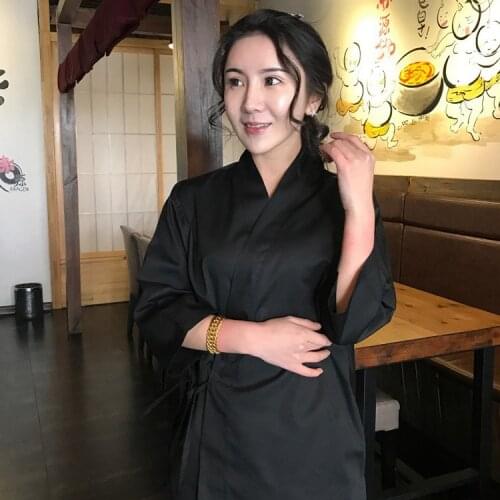Custom Unisex Japanese Style Chef Uniform Restaurant Cuisine Cook Clothes Kimono Sushi Cook Working Uniform Medium Sleeve
