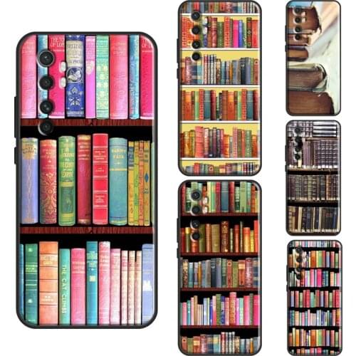 Vintage BOOK Bookworm bookshelf Case For POCO M3 Pro F2 F3 X3 Cover Bag For Xiaomi Mi 11 Pro 10T Mi 11 Ultra Note 10 Lite