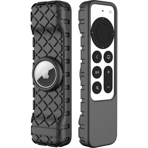 Protective Case Sleeve for 2021 Apple TV 4K Siri Remote Cover Anti Slip Shockproof Cover Embedded with Apple AirTags