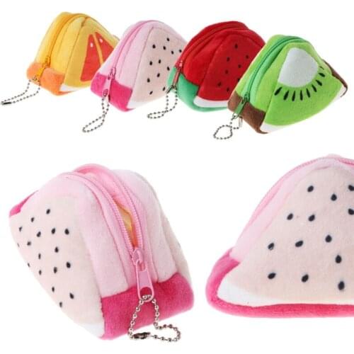 1PC EDC Fruit Plush Coin Purse Bag Moneybag Wallet Change Purse Small Gift Toy Kids Stuffed Plush Purse