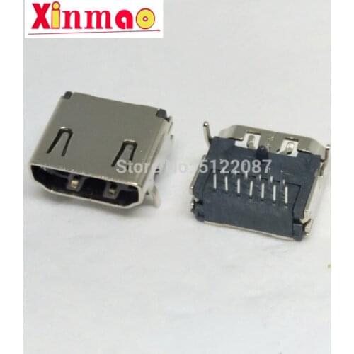 10pcs HDMI 19 Pin Female Plug Female Interface Connector 3 Rows 19pin (7pin 6pin 6pin) 90 Degree HDMI Socket Repair Replacement