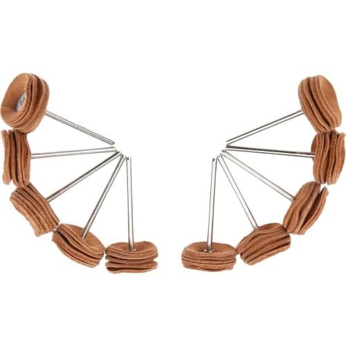 10Pcs Leather Wheel Polishing Buffing 3mm Shank Rotary Tool for Jewelry Tool 22mm Leather Polishing Buffing Wheels