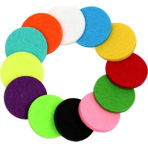 20pcs/Lot Colorful Felt Pads 27.5mm Fit For 35mm Essential Oil Aromatherapy Diffuser Perfume Locket Jewelry Findings Accessories