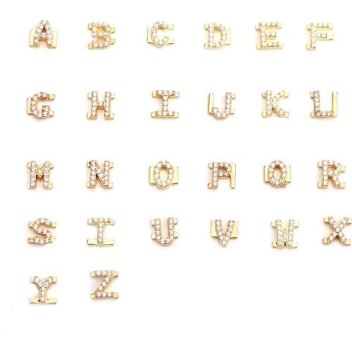 3UMeter DIY Slider Charms Bangles Letter Custom Name Bracelets Bangle Zirconia Custom Bangles Accessories Personalized For Women