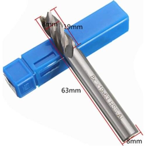 4/6/8/10/12mm 4Flute End Mill Cutter HSS Straight Shank Drill Bits Cutting Set