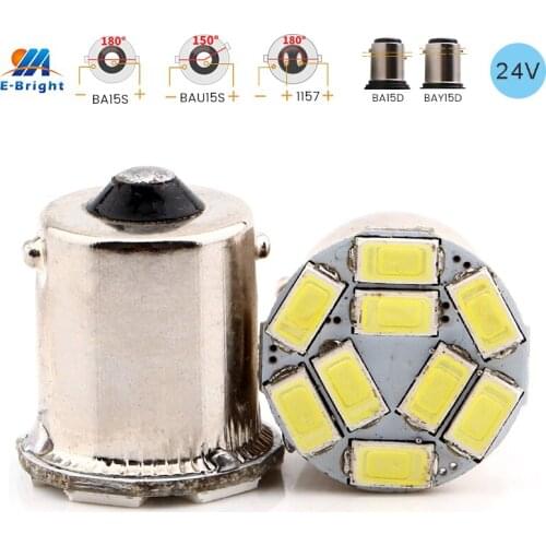 4PCS 24VDC 1157 BAY15D BA15D BAU15S BA15S P21W 5730 9SMD P21/5W LED Car Stop Signal Brake Lights Tail Rear Bulbs For Car Trucks