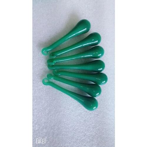 35pc LARGE OPAL GREEN GLASS CHANDELIER RAINDROP CRYSTAL PRISMS PENDANTS FREE SHIPPING