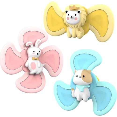Children Classic Funny Kids Toys Cute Cartoon Insects Suction Cup Spinner Toy Baby Rattle Spin Top Bath Toys