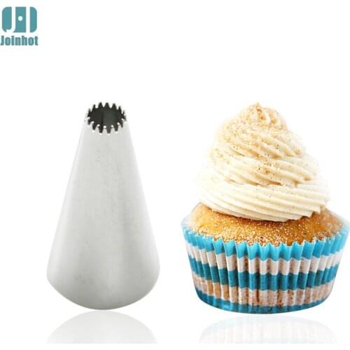 Bakeware 1pcs Stainless Steel Icing Piping Nozzles Pastry Tips Cream Cake Decorating Tools Cookie Design H3.8cm