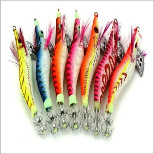 Simulation ocean Go fishing Luminous Wood shrimp Boxed Lure Plastic Fishing bait Fishing supplies Bionics False bait 8cm 7.2g