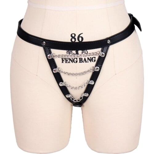 Leather Belt Metal Chain Pants Underwear Erotic Bondage Sexy Briefs Sex Toys For Woman Men Erotic Adult Games Bdsm Accessories