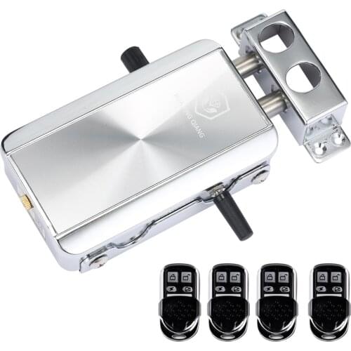 Home Door Lock Kit Remote Control Keyless Entry Electronic Lock Silent Version Smart Anti-theft Deadbolt Access Control System