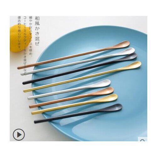 Stainless steel long handle stir bar coffee small spoon creative ice spoon stirring spoon mixing bar honey spoon