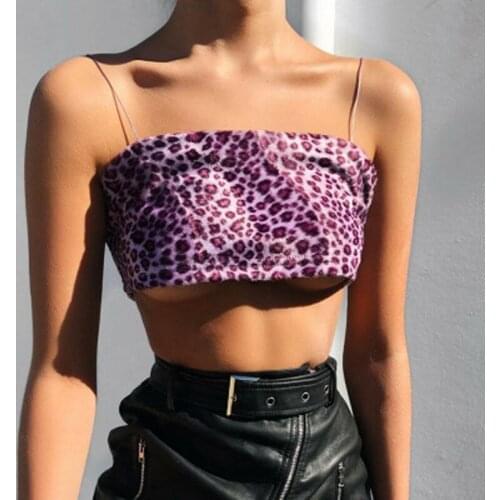 2020 New Fashion Women Girls Sexy Leopard Print Vest Top Tank Crop Tops Sleeveless Camis Strappy Short Tops Camisole Clubwear