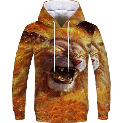 New Autumn and Winter 3D Hoodie Tiger Pattern Fashion Casual Mens Outdoor Sportswear Autumn and Winter 3D Pullover