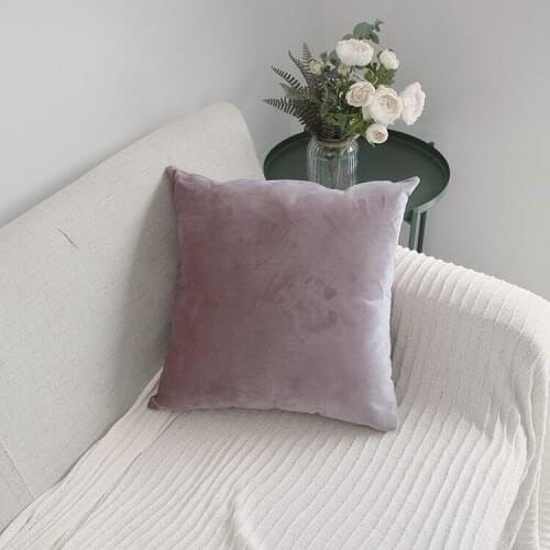 Solid Nordic Modern Plush Smooth 45*45cm Cushion Cover Throw Pillow Car Home Decoration Decorative Pillowcase (without core)