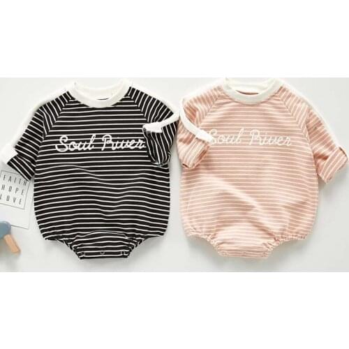 Autumn Baby Newborn bodysuit Long-Sleeve Jumpsuit Baby Girl Boys Stripes Cotton Triangle Crawling Clothes One-Piece Suit