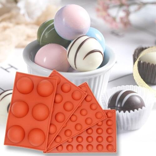 Half Ball Sphere Silicone Chocolate Mold Pastry Baking Tools Bakeware Candy Mousse Cake Moulds Kitchen Accessories Radom Color