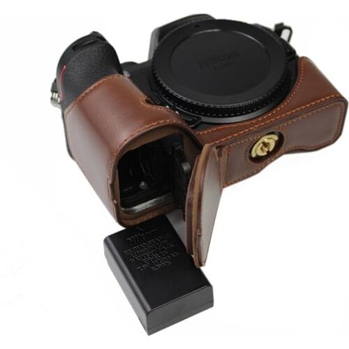 Portable PU Leather case Cover camera bag For Nikon Z50 Half Body shell With Battery Opening high quality