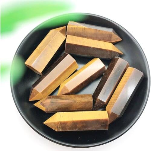 1PC Natural Hand Carved Tiger Eye Crystal Point Quartz Healing Energy Stone for Home Decor Natural Stones and Minerals