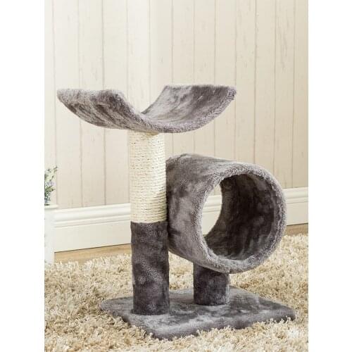 Simple cat climbing frame cat litter cat toy cat scratching board tree hole cat scratching post plush cloth small