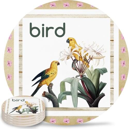 Animal Bird Flower Petal Coasters Coffee Table Decor Kitchen Accessories Ceramic Coaster Dinning Table Decoration Placemats