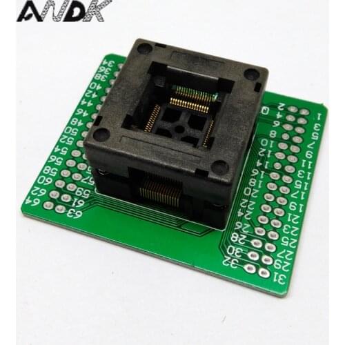 QFP64 TQFP64 LQFP64 Burn in Socket Pitch 0.5mm FPQ-64-0.5-06 Test Flash Programming Adapter Open top Structure