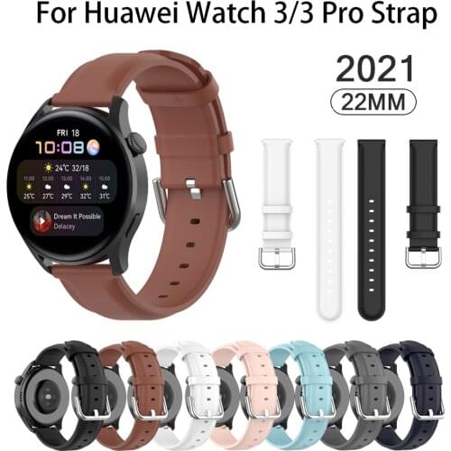 22mm Leather watch band strap For Huawei watch 3/3 Pro/GT 2 Pro smartwatch Replacement wristband For Huawei watch GT2 46mm Belt