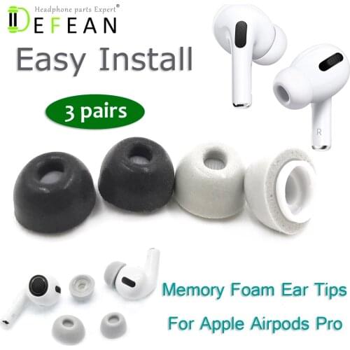 Defean Replacement Memory foam ear tips ear buds earpads eartips for Apple AirPods Pro earphone