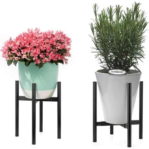Modern Metal Plant Stand Adjustable Width 8-12 Inch Indoor Outdoor Flower Pot Holder Shelf Display Rack Planter Decor