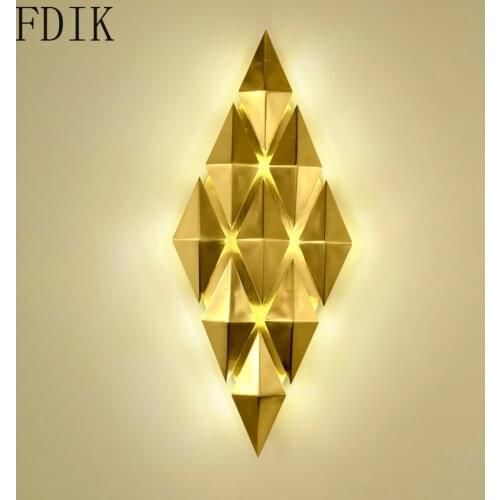 Postmodern LED Wall Lamp Gold Luxury Wandlamp for Living Room Bedroom Stairs Modern Home Decoration Lighting Fixture Luminaires
