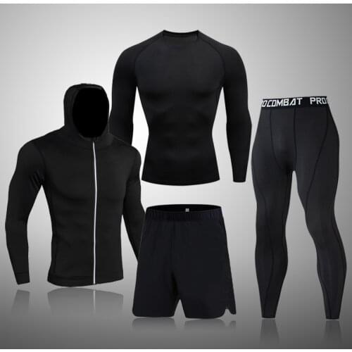 Winter Top quality new thermal underwear men sets compression Sports suit sweat quick drying thermo underwear men clothing