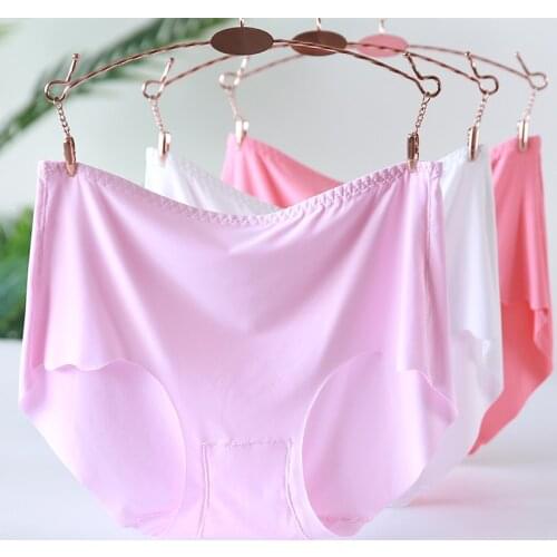 Large Size Panties for Women Underwear Ladies Big Size Briefs Ice Silk Cotton Crotch Plus Size Seamless Panties Female Xxxl 4XL