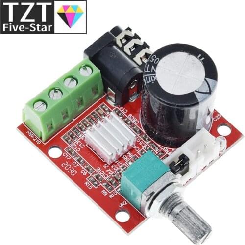 TZT 12V Mini Hi-Fi PAM8610 Audio Stereo Amplifier Board 2X10W Dual Channel D Class Lowest Price