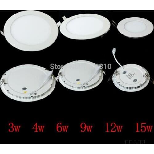 Ultra Thin Design Dimmable LED Panel Light 3W / 6W / 9W / 12W / 15W/18W Ceiling Recessed LED Downlight for Kitchen or Bathroom