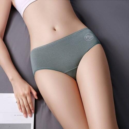 50S Pure Cotton Womens Panties Sexy Panties Middle Waist Female Underpants Cozy Briefs Antibacterial Crotch Underwear for Women