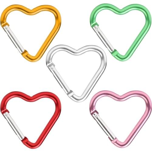 1pcs Heart Shape Mountaineering Hook Aluminum Climbing Button Survival Gear Climbing Carabiner Rock Climbing Tools