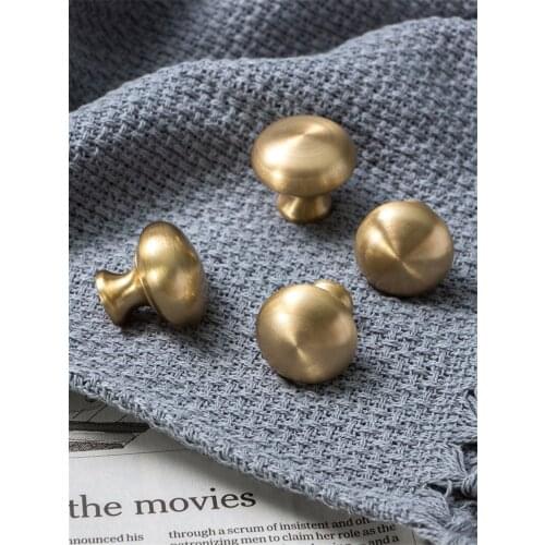 1Pc 25mm/28mm/35mm Handles Solid Brass Cabinet Door Drawer Wardrobe Dresser Pulls Knob Copper Furniture Knobs Luxury Golden
