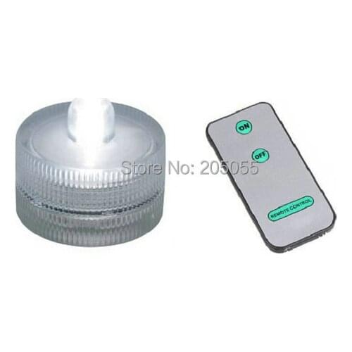 100pcs/lot LED REMOTE CONTROL Floralyte Submersible LED tea Light w/controller waterproof wedding centerpiece Xmas party-WHITE