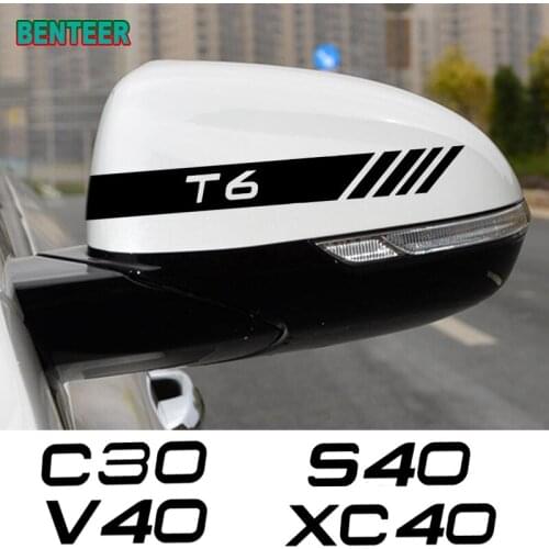 2pcs Car rearview mirror sticker For Volvo C30 C70 V40 V50 V60 V70 V90 S40 S60 S80 S90 XC40 XC60 XC70 XC90 AWD