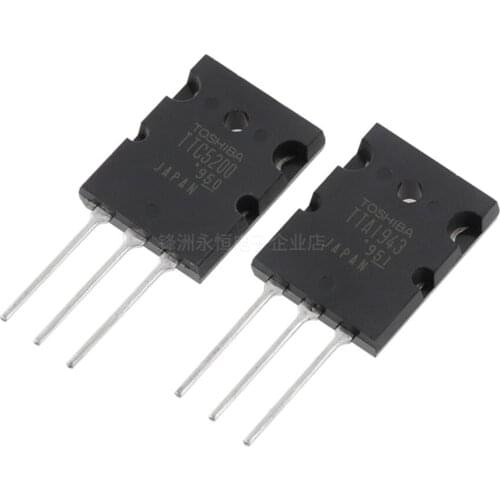 2PCS High-Power Large Chip TTA1943 TTC5200 A1943 C5200 High-Power Amplifier Pair Tube TO3PL