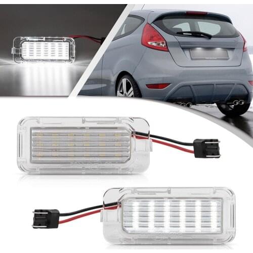 2Pcs LED License Number Plate Light For Ford Fiesta Focus II III MK2 MK3 2008-up Grand C-Max Galaxy Kuga Mondeo IV MK4 S-Max