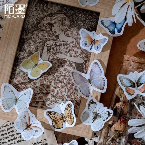 46 pcs/box Colorful butterfly collection Stickers Scrapbooking Decorative Sticker Korean Diy Diary Album Stick Label Stationery