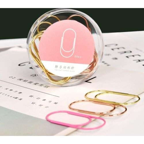 50mm Metal Color Wide Paper Clip Pink Bookmark Office Supplies Stationery Paper Clips Papeleria Office Accessories Paperclips