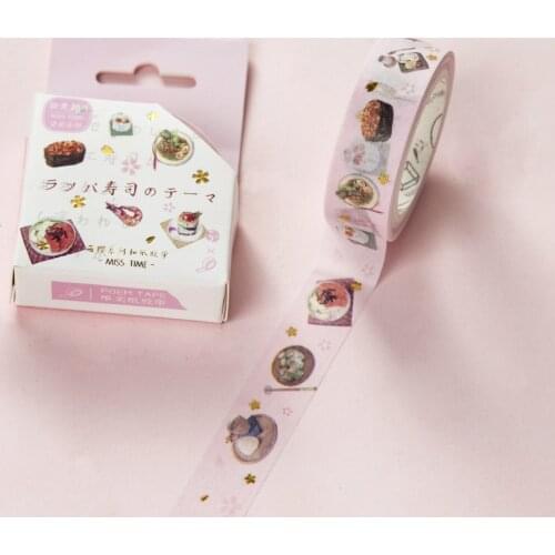 7 meters Sushi Rice Decorative Masking Washi Tape Stick Label Decoration for Pencil