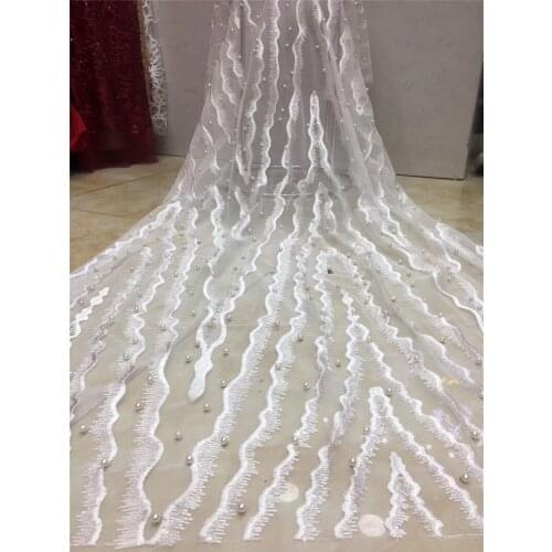 9 colors option BZL-8.1518 Nigerian fabric for party dress new African embroidered lace fabric with beads
