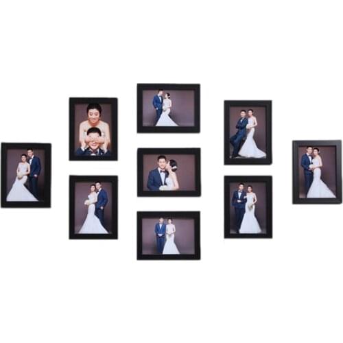 9Pcs/Set Black Picture Photo Frame Set DIY Removable Wall Mural Photos Frames Sticker Decal Living Room Home Decor
