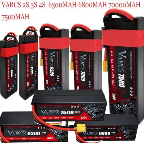 VARCS Lipo Battery 2S 3S 4S 7.4V 11.1V 14.8V 6300mAh 6800mAh 7000mAh 7500mAh for RC 1/8 1/10 Buggy Truggy truck Arrma 8S Buggy